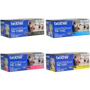 Brother High Yield TN-115 Toner Cartridge Set TN-115BK, TN-115C, TN-115M, TN-115Y